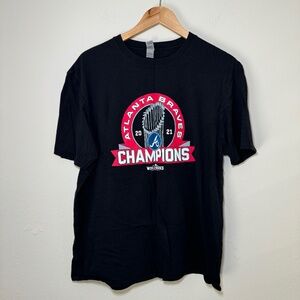 Gildan Men's MLB Atlanta Braves World Series T-Shirt Black XL